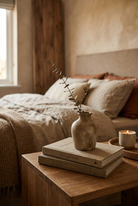 Aged Ceramic Bud Vase with a single stem