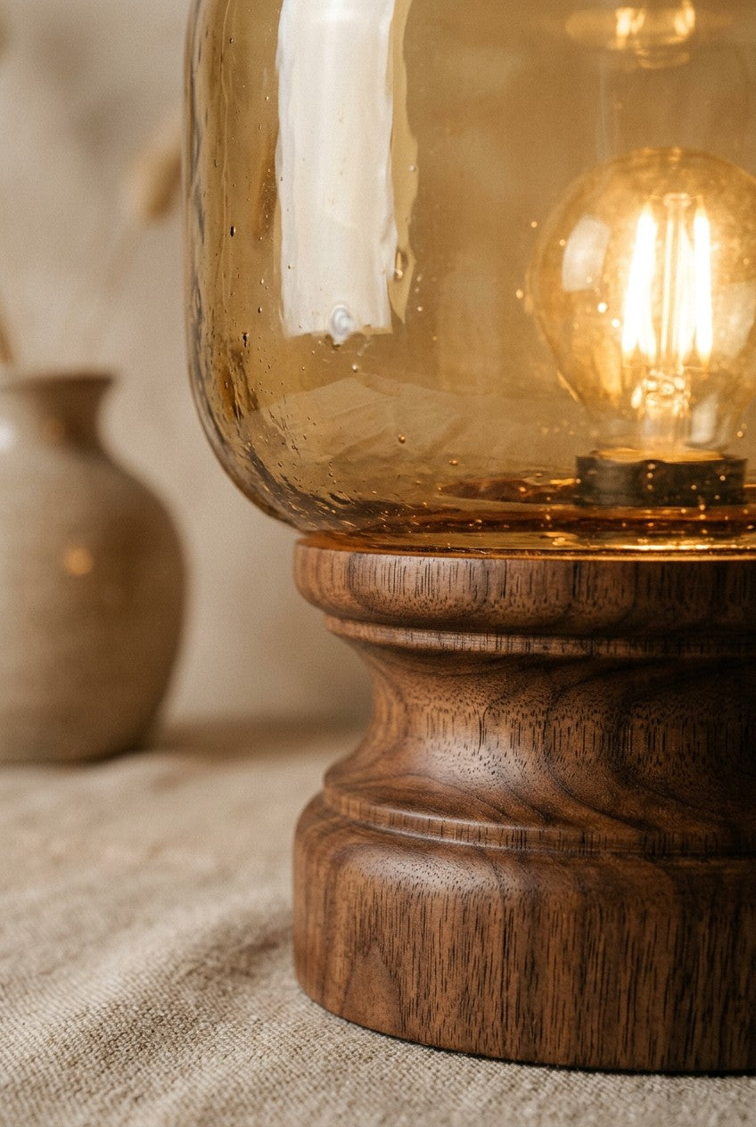 Halo Timber Table Lamp detail