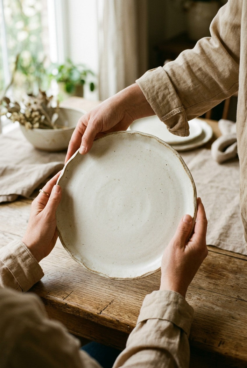 Heirloom Stoneware Dinner Set on a table