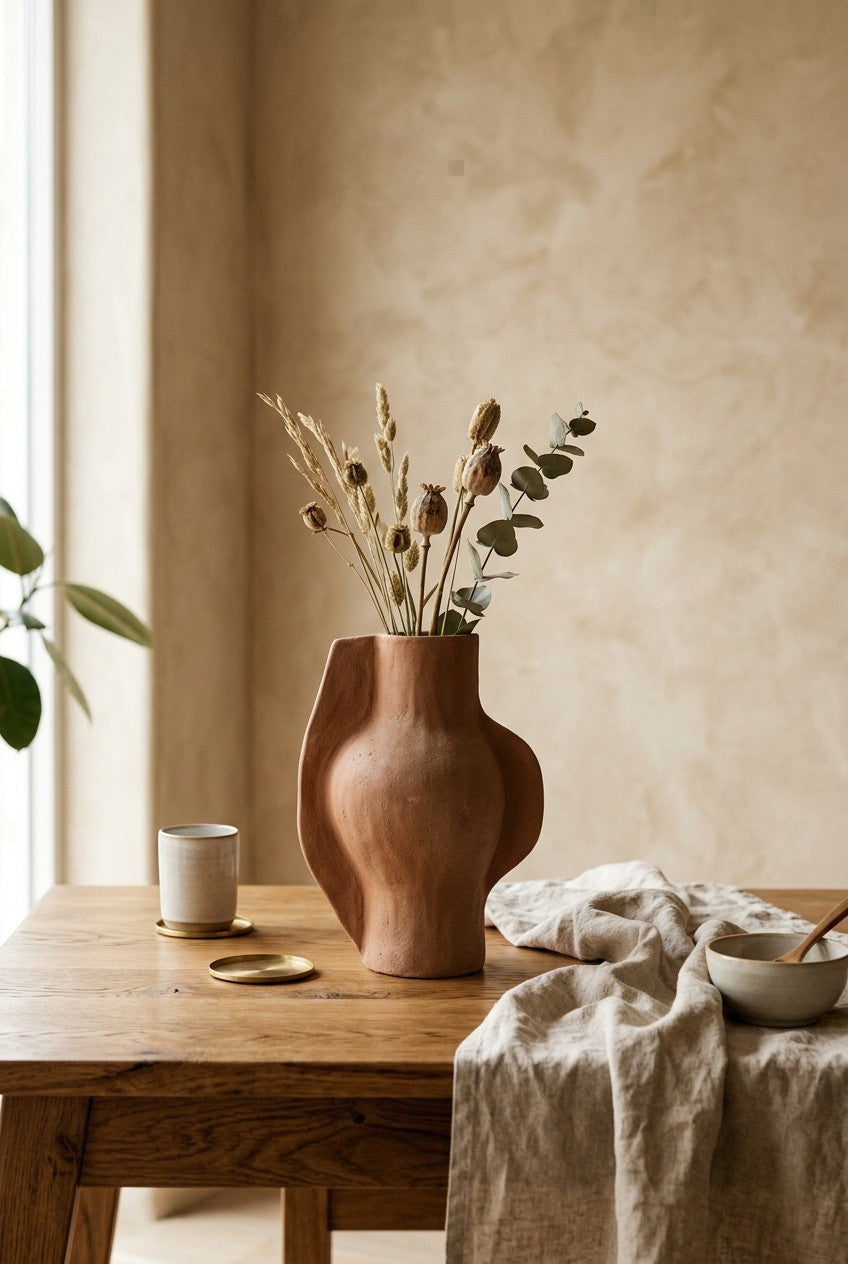 Studio Sculptural Vase on a shelf